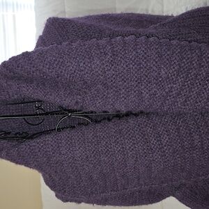 Nordstrom Deep Purple Knit Open Sweater Alpaca Knit Womens One Size